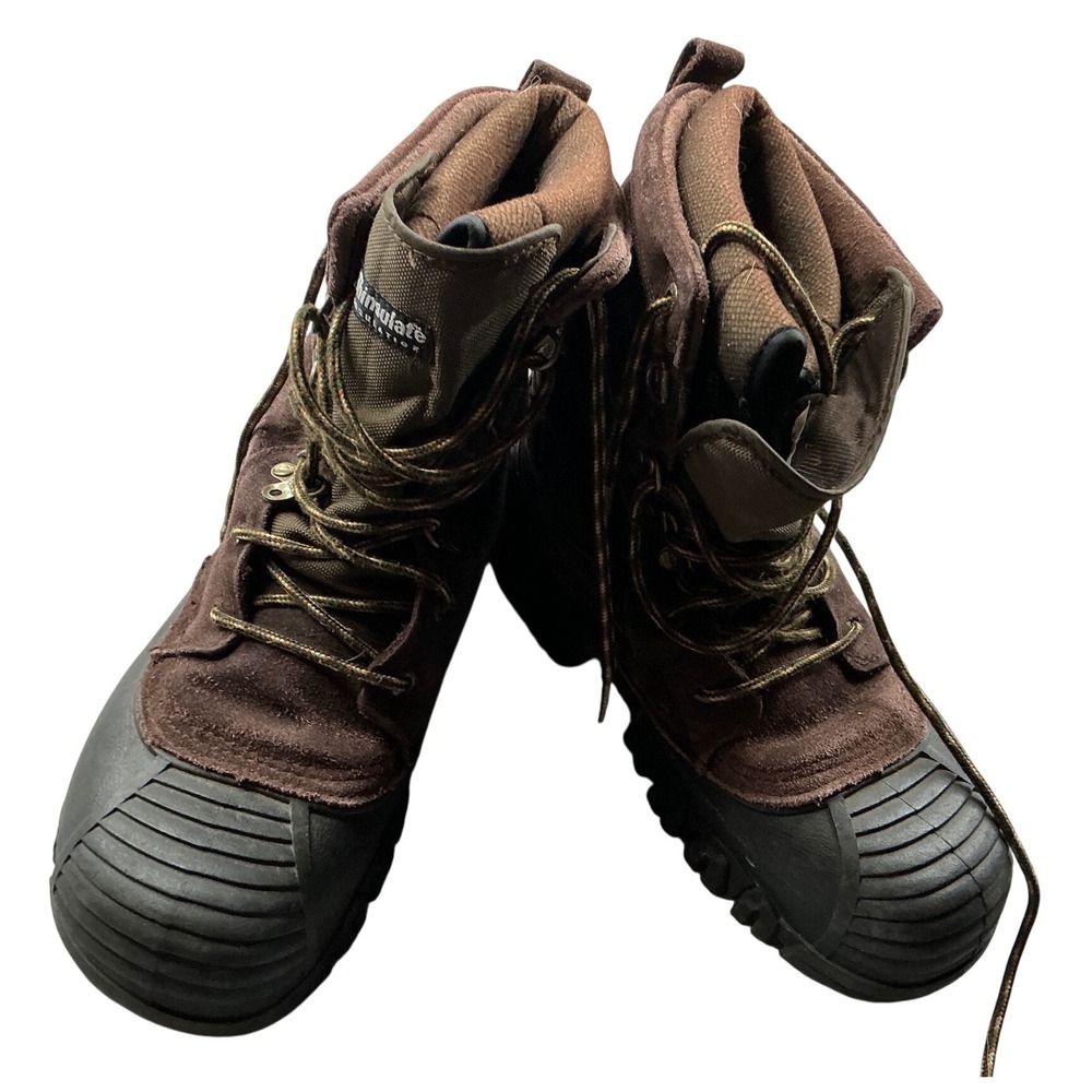 Rocky Vintage Snow Boots Thinsulate Insulated Brown Suede Winter Work Utility 10